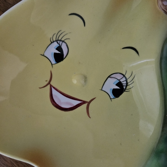 Anthropomorphic Pear Faced Branch Handle Divided Dish Tray PY Japan Vintage - Picture 4 of 8